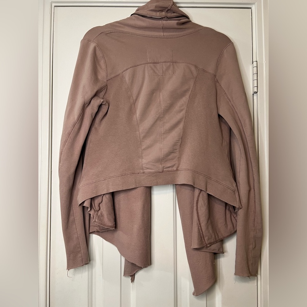 Anthropologie Dusty Rose Open Front Draped Jacket - Picture 2 of 5
